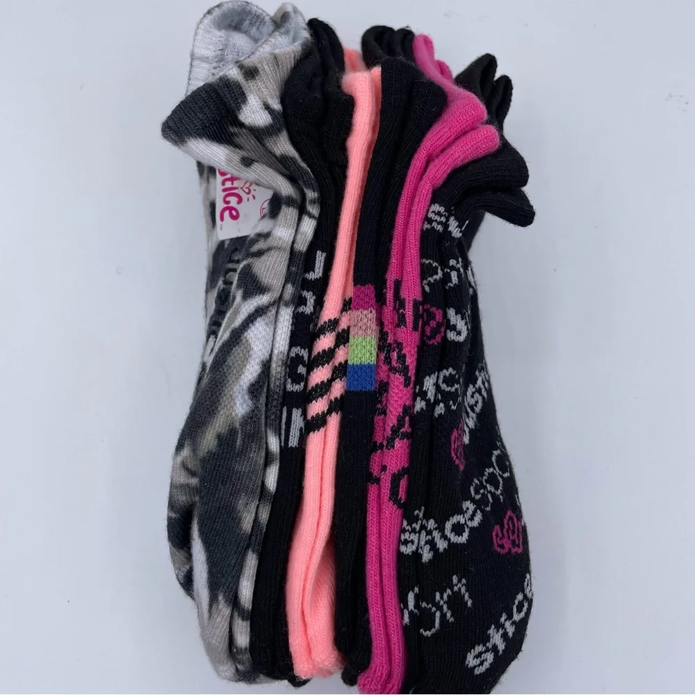JUSTICE 6pair girl socks Size Large 4-10